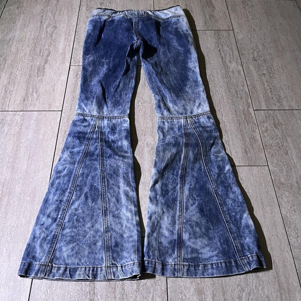 Diesel D-Gen-F-Fse Flare Jeans Womens 24 Blue Acid Wash Zip Pockets 24x32 NEW - Picture 3 of 16